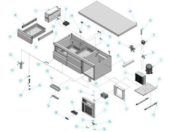 Podstawa chłodnicza PREMIUM PLUS - 1400 mm - 190 litrów - 4 szuflady