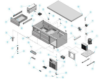 Podstawa chłodnicza PREMIUM PLUS - 1400 mm - 190 litrów - 4 szuflady - Prime Gastro