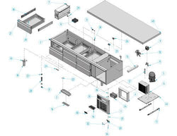Podstawa chłodnicza Premium PLUS - 2000 mm - 310 litrów - 6 szuflad