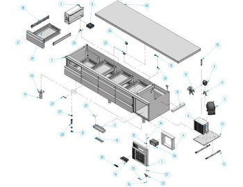 Podstawa chłodnicza PREMIUM PLUS - 2400 mm - 435 litrów - 8 szuflad - Prime Gastro