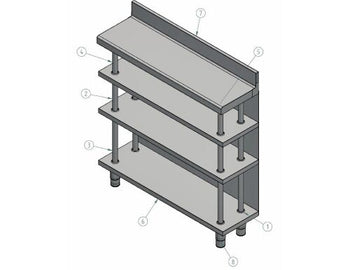 Stół roboczy barowy ze stali nierdzewnej z 4 półkami 1000x300 - Prime Gastro