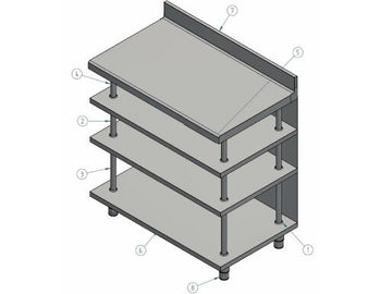 Stół roboczy barowy ze stali nierdzewnej z 4 półkami 1000x600 - Prime Gastro