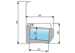 Witryna chłodnicza nadstawna PREMIUM PLUS - 1733x353mm - 7x GN 1/4