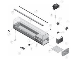 Witryna chłodnicza nadstawna PREMIUM PLUS - 1493x353mm - 6x GN 1/4
