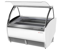 Lada na lody - Leo - 1640 mm - z oświetleniem LED - na 16 pojemników 5 L