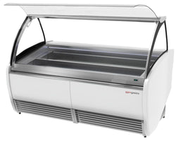 Lada na lody - Leo - 1960 mm - z oświetleniem LED - na 20 pojemników 5 L - Biała