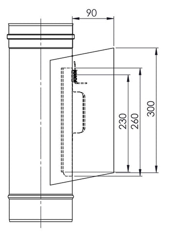 Gładka rurka czyszcząca z skrzynką i pokrywką - ze stali nierdzewnej - Ø 250 mm - Prime Gastro
