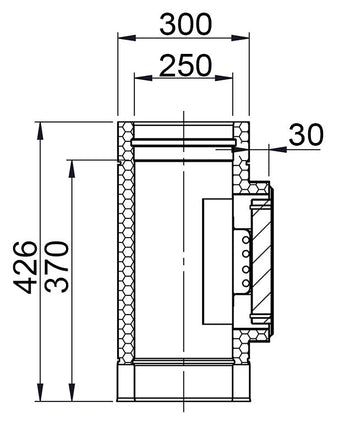 Gładka rurka czyszcząca z skrzynką - ze stali nierdzewnej - Ø 250 mm - Prime Gastro