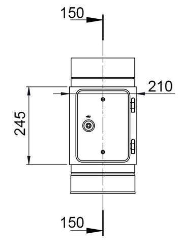 Gładka rurka czyszcząca z skrzynką - ze stali nierdzewnej - Ø 300 mm - Prime Gastro