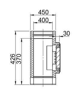 Gładka rurka czyszcząca z skrzynką - ze stali nierdzewnej - Ø 400 mm