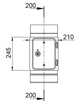 Gładka rurka czyszcząca z skrzynką - ze stali nierdzewnej - Ø 400 mm