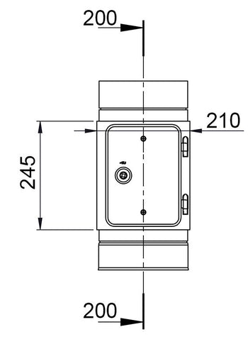 Gładka rurka czyszcząca z skrzynką - ze stali nierdzewnej - Ø 400 mm - Prime Gastro