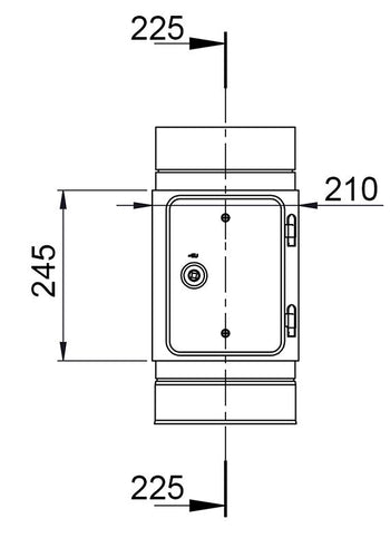 Gładka rurka czyszcząca z skrzynką - ze stali nierdzewnej - Ø 450 mm - Prime Gastro