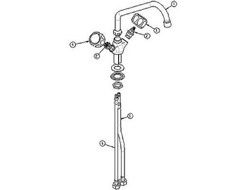 kran mieszający z jednym otworem 1000 - z obrotowym kranem & 2 zaworami mieszającymi - Prime Gastro