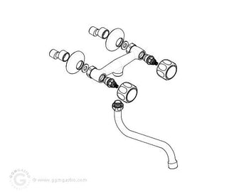 Kran mieszający naścienny z dwoma otworami 2000 - Prime Gastro