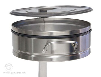 Uchwyt na worek na śmieci - Ø 350 mm - z pedałem nożnym - stal nierdzewna - Prime Gastro