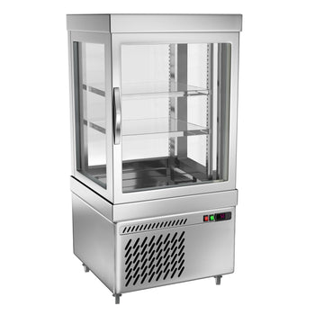 Witryna panoramiczna - 230 litrów - 670 mm - 2 półki - srebrna - Prime Gastro