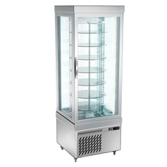 Panoramic freezer display - 430 liters - 670 mm - 7 rotating shelves - silver