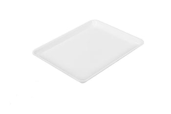 Prostokątna taca prezentacyjna GN 1/2 - Biały - Bez BPA - 265 x 325 x 17 mm | Talerz ekspozycyjny | Talerz na ladę | Talerz na ciasto | Talerz na ladę | Talerz na mięso | Taca | Talerz na ciasto - Prime Gastro