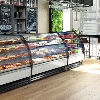 Witryna chłodnicza naścienna - 1290 mm - 365 litrów - z oświetleniem LED & 3 półkami - zamykana z tyłu - Prime Gastro