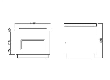 Lada bufetowa PRAG - 1100 mm - z bemarem - dla 2x GN 1/1 - Prime Gastro