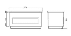 Lada bufetowa PRAG - 1700 mm - z bemarem - dla 4x GN 1/1