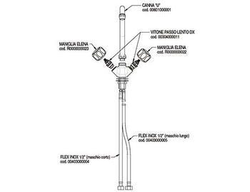 Kran mieszający z jednym otworem 9000 - z obrotowym kranem & 2 zaworami mieszającymi - Prime Gastro