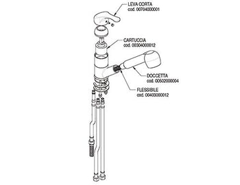 Kran mieszający z jednym otworem 10000 - z obrotowym kranem & mieszaczem jednouchwytowym - Prime Gastro