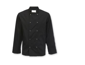 Kurtka szefa kuchni Vegas - czarna - długi rękaw - rozmiar S - Prime Gastro