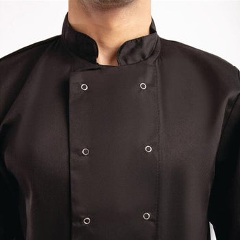 Kurtka szefa kuchni Vegas - czarna - długi rękaw - rozmiar S - Prime Gastro