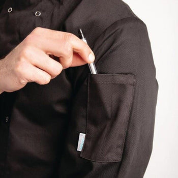 Kurtka szefa kuchni Vegas - czarna - długi rękaw - rozmiar S - Prime Gastro