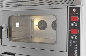 Piec konwekcyjno-parowy - Cyfrowy - Piec konwekcyjny piekarniczy - 4x EN 60x40 & Piec do pizzy - 7x Ø 25cm - Prime Gastro