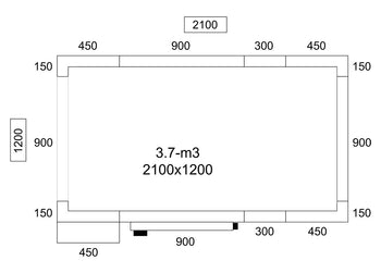 Komora chłodnicza - 2100x1200mm - 3,7m³ - włącznie z agregatem chłodniczym - Prime Gastro