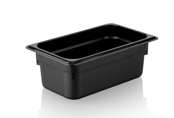 Pojemnik polipropylenowy GN 1/4 - czarny - głębokość 100mm - Prime Gastro