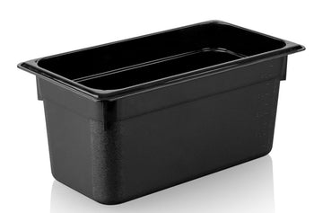 Pojemnik polipropylenowy GN 1/4 - czarny - głębokość 150mm - Prime Gastro