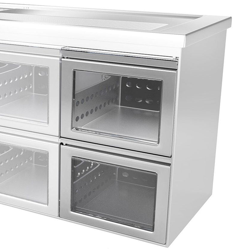 Szafka szufladowa - szkła - składająca się z: 1/2 & 1/2