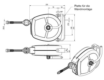 Bęben na wąż - 5m - z obudową i sprayem myjącym - Prime Gastro