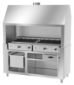 Grill gazowy - 1,76m - wygląd stal nierdzewna
