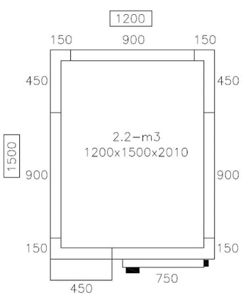 Komora mroźnicza - 1200x1500mm - 2,2m³ - włącznie z kurtyną lamelową - Prime Gastro