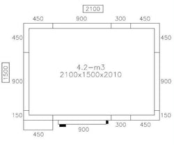 Komora mroźnicza - 2100x1500mm - 4,2m³ - włącznie z agregatem mroźniczym i kurtyną lamelową
