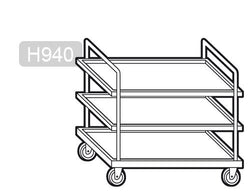 Wózek do serwowania - 800x500mm - z 3 półkami do przechowywania