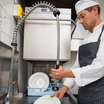 Prysznic z jednym otworem na naczynia 7000 - z kranem mieszającym & 2 zaworami mieszającymi - Prime Gastro