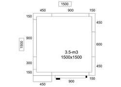 Komora chłodnicza ze stali nierdzewnej - 1500x1500mm - 3,5m³