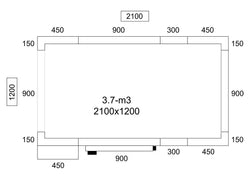 Komora mroźnicza ze stali nierdzewnej - 2100x1200mm - 3,16m³ - włącznie z kurtyną lamelową