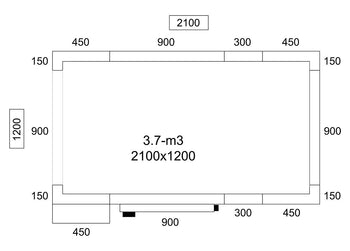 Komora mroźnicza ze stali nierdzewnej - 2100x1200mm - 3,16m³ - włącznie z kurtyną lamelową - Prime Gastro