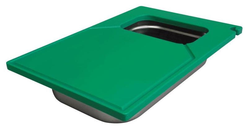 Deska do krojenia z pojemnikiem na odpady - EN 600x400 - zielona