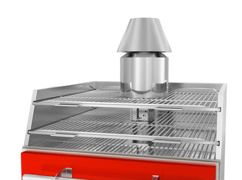 Węgiel drzewny - Piekarnik z grillem na węgiel drzewny - czerwony - Prime Gastro