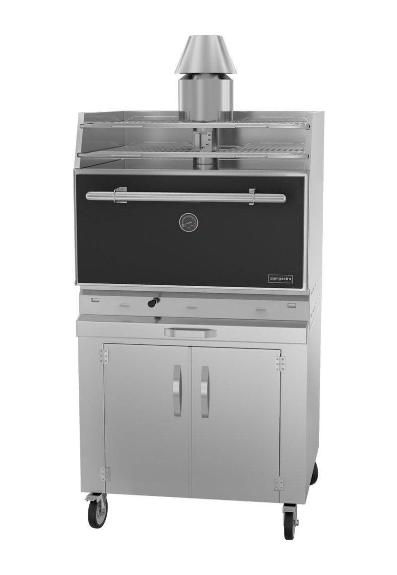 Piec do grillowania na węgiel drzewny z podstawą - czarny