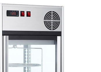 Stołowa witryna panoramiczna - 108 litrów - 4 obrotowe półki - srebrna - Prime Gastro