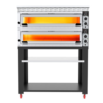 Elektryczny piec do pizzy - 6+6x 34cm - Manualny - włącznie z okapem & podstawą - Prime Gastro